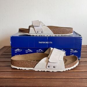 Birkenstock Sandals in Cream and Brown